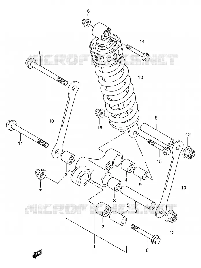 SCHOKBREKER AANEENSCHAKELING Suzuki MOTO 250 GSX 1993  GSX250FP(E24)