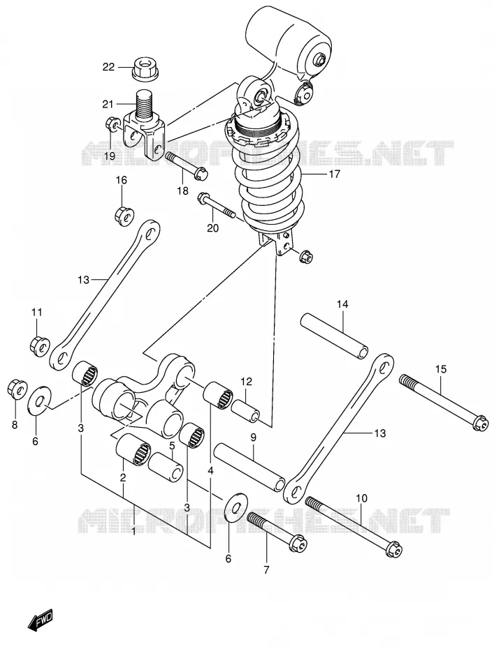 SCHOKBREKER AANEENSCHAKELING Suzuki MOTO 600 GSX-R 2003  GSX-R600UZK3(E2)