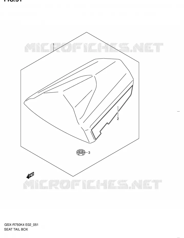 SEAT COWL (GSX-R750K4/U2K4) Suzuki MOTO 750 GSX-R 2005  GSX-R750U2XK5(E2)