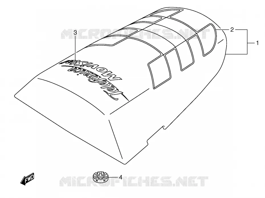 SEAT COWL (MODELE K2 FOR YC2) Suzuki MOTO 600 GSX-R 2001  GSX-R600U2K1(E2)