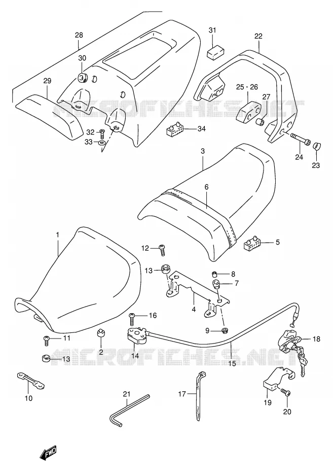 SEAT (MODELE R) Suzuki MOTO 1100 GSX-R 1994  GSX-R1100WR(E2)