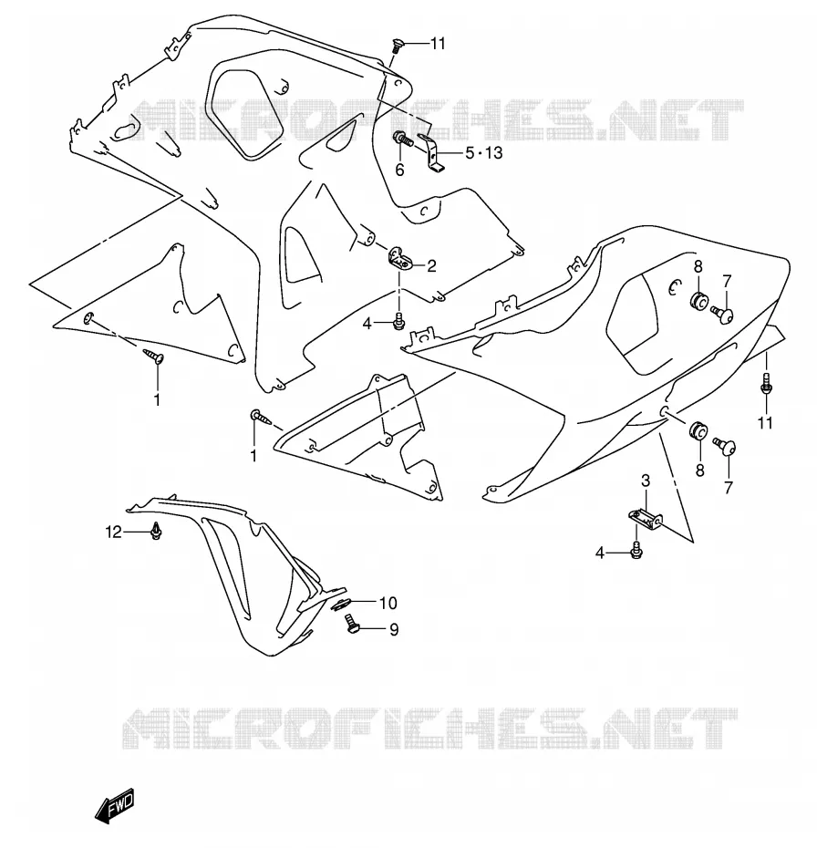 SIDE KUIP Suzuki MOTO 600 GSX-R 2001  GSX-R600U2K1(E2)