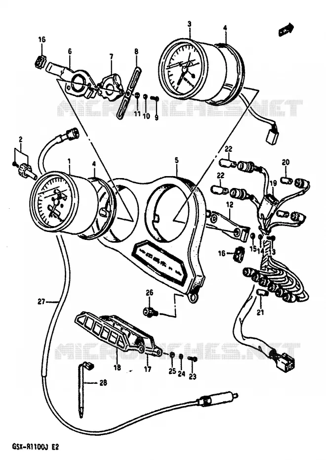 SNELHEIDSMETER Suzuki MOTO 1100 GSX-R 1986  GSX-R1100G(G/H/J)