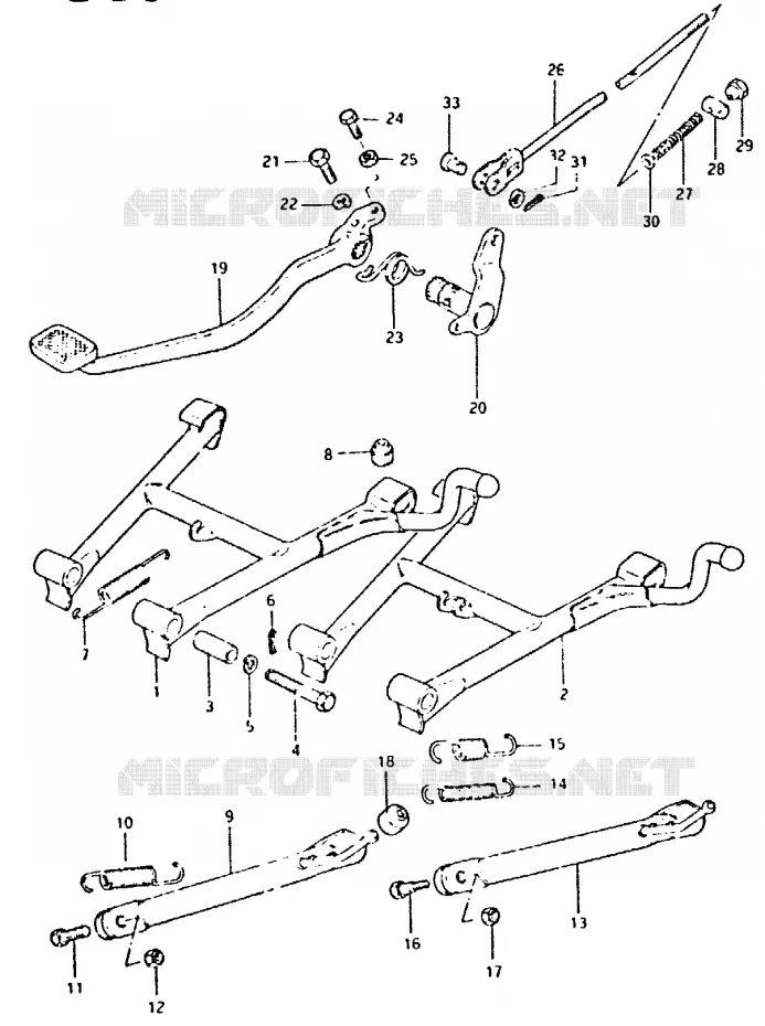STAND - ACHTER REMPEDAAL Suzuki MOTO 400 GSX 1980  GSX400LX(T/X)