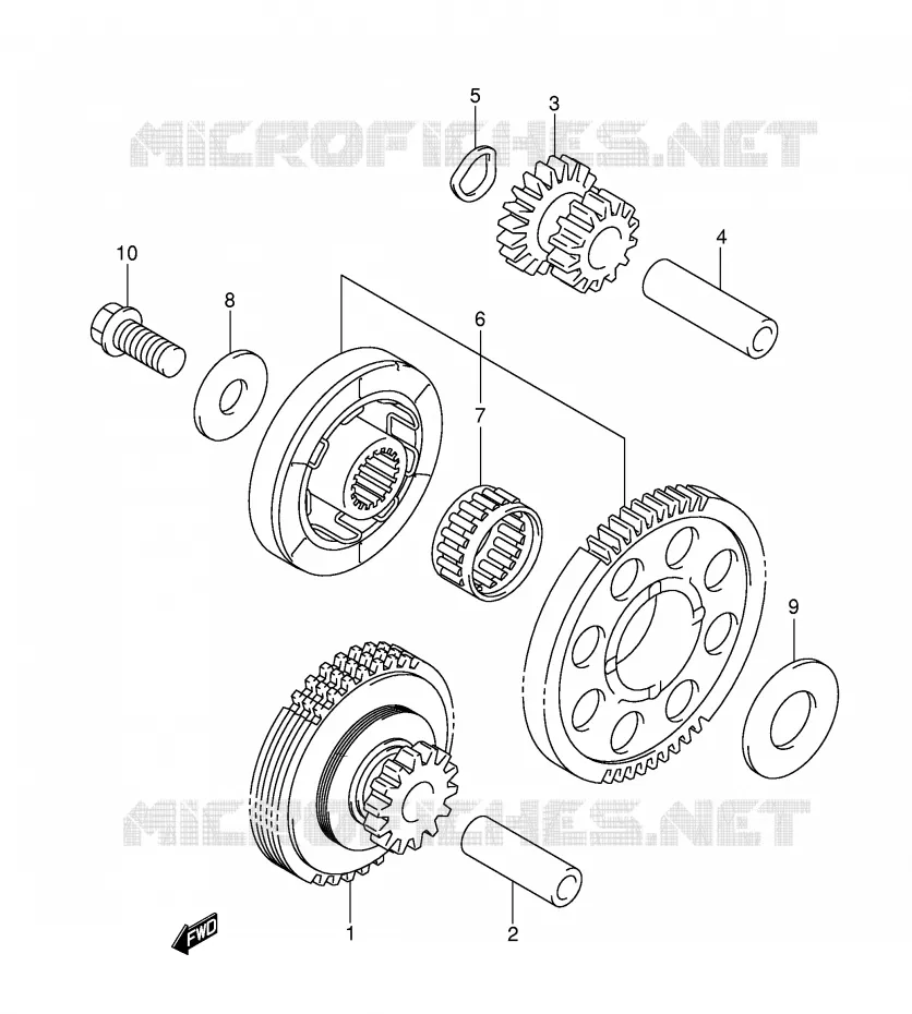 STARTMOTOR CLUTCH (MODELE K3) Suzuki MOTO 1300 HAYABUSA 1999  GSX1300RU2X(E2)