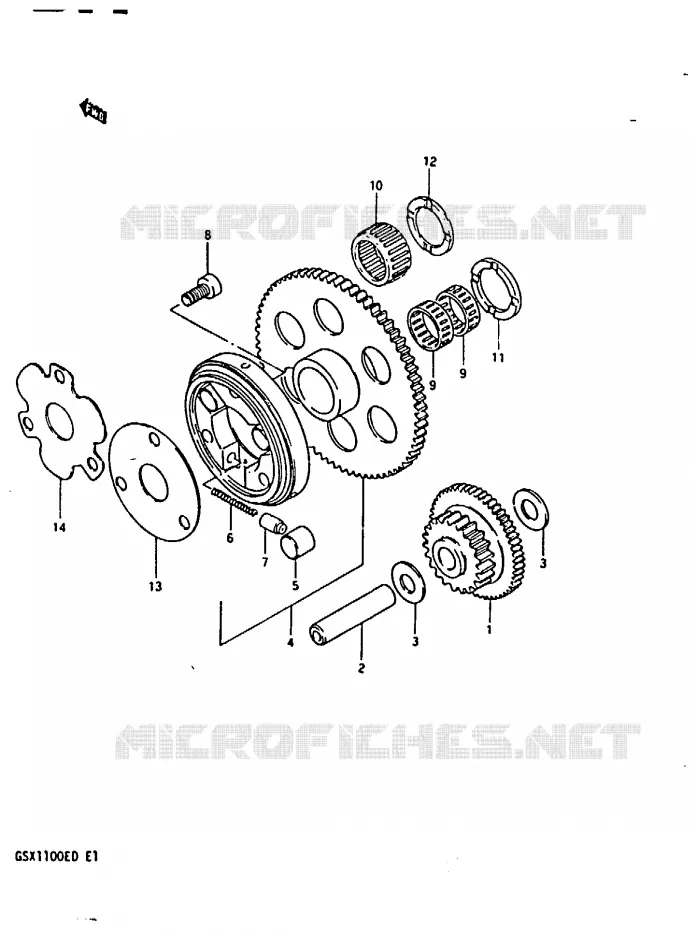 STARTMOTOR CLUTCH Suzuki MOTO 1100 GSX-E 1983  GSX1100ESD(Z/D)
