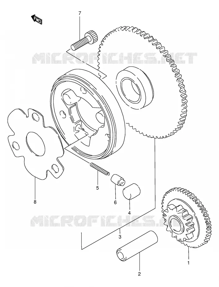 STARTMOTOR CLUTCH Suzuki MOTO 250 GSX 1994  GSX250FR(E24)