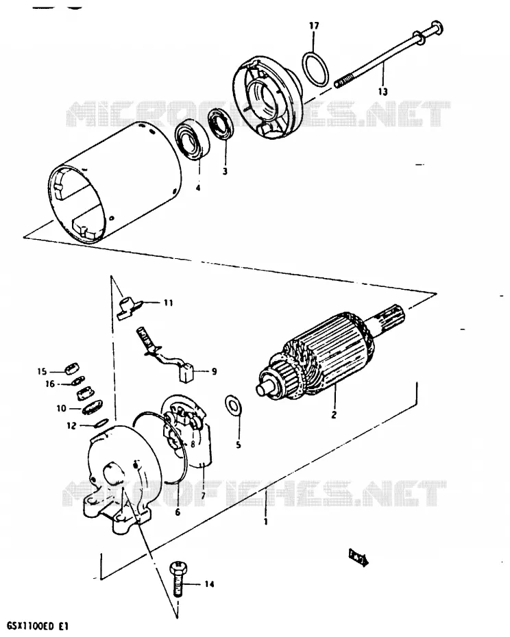 STARTMOTOR (GSX1100Z/EZ/D/ED/XD/EXD) Suzuki MOTO 1100 GSX-E 1983  GSX1100ED(Z/D)