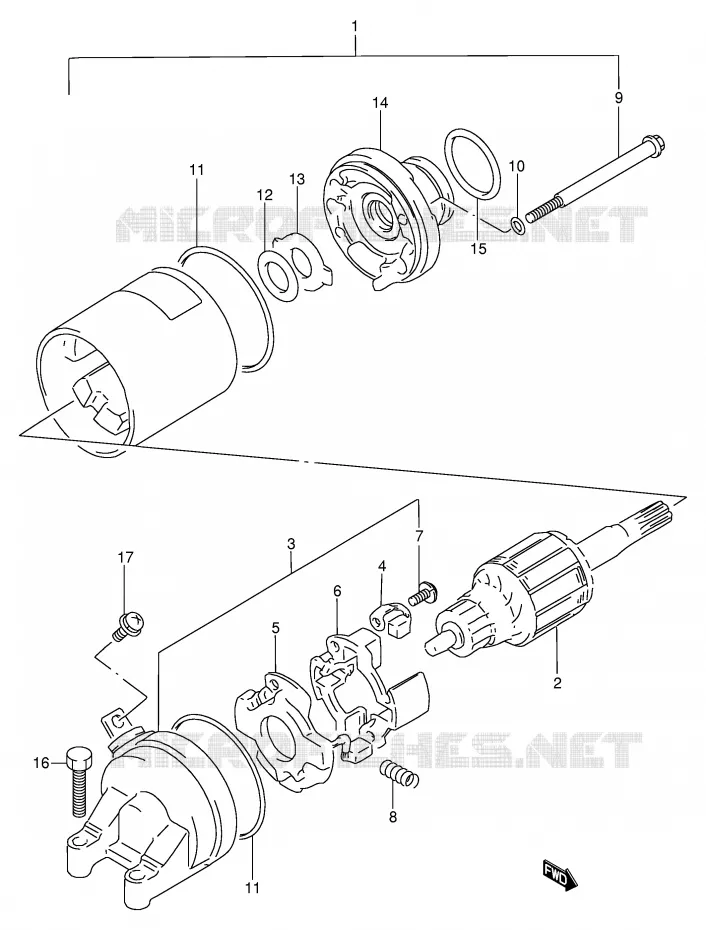STARTMOTOR Suzuki MOTO 250 GSX 1994  GSX250FR(E24)