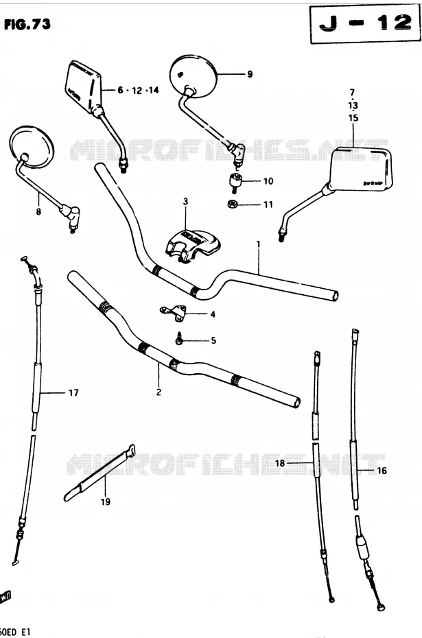 STUUR (MODELE D) Suzuki MOTO 250 GSX 1982  GSX250Z(Z/D)