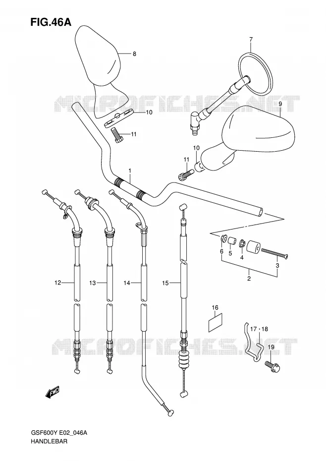 STUUR (MODELE K2/K3/K4) Suzuki MOTO 600 BANDIT 2002  GSF600UK2(E2)