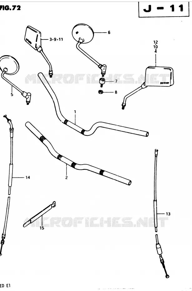 STUUR (MODELE Z) Suzuki MOTO 250 GSX 1983  GSX250ESD(Z/D)