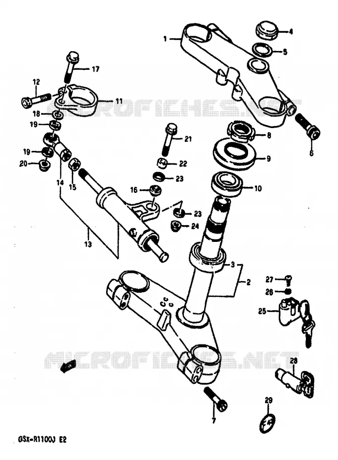 STUURKOLOM Suzuki MOTO 1100 GSX-R 1987  GSX-R1100H(G/H/J)