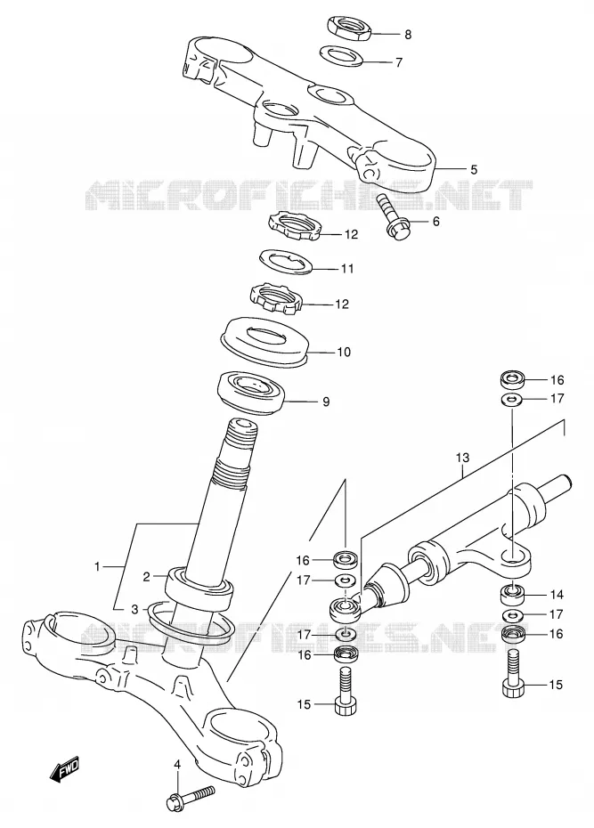 STUURKOLOM Suzuki MOTO 750 GSX-R 1998  GSX-R750W(E2)