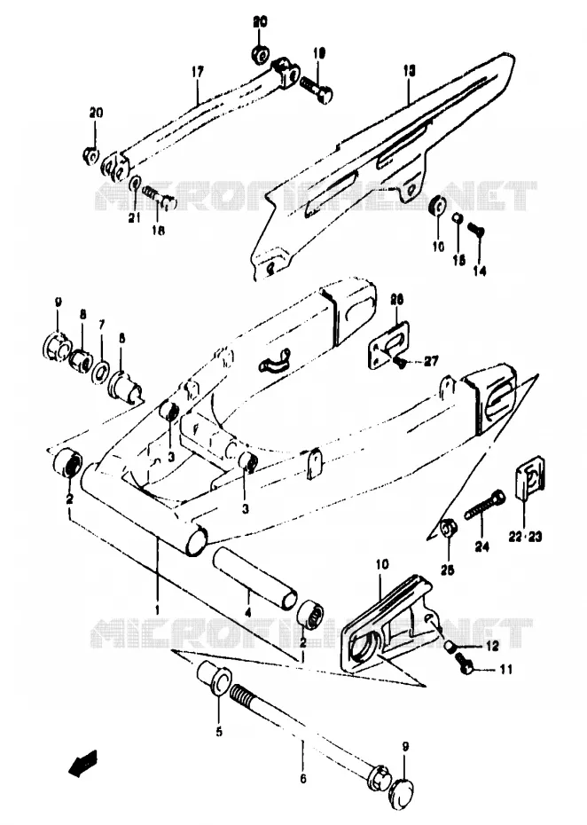 SWINGARM (GSF1200T/V/W/X/Y/ST/SV/SW/SX/SY) Suzuki MOTO 1200 BANDIT 1997  GSF1200V/GSF1200SV/GSF1200SAV