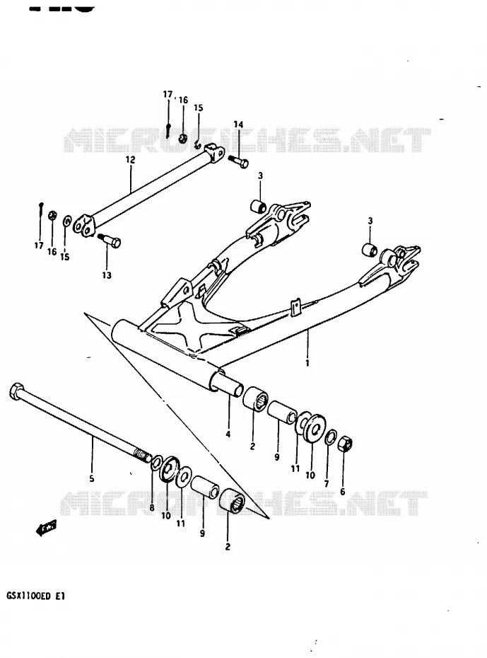 SWINGARM (GSX1100Z/D/XD) Suzuki MOTO 1100 GSX-E 1983  GSX1100ESD(Z/D)