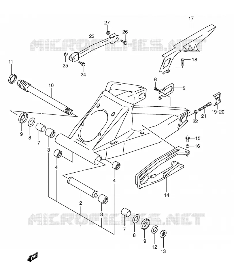 SWINGARM (MODELE K3) Suzuki MOTO 1300 HAYABUSA 2003  GSX1300RUZK3(E2)