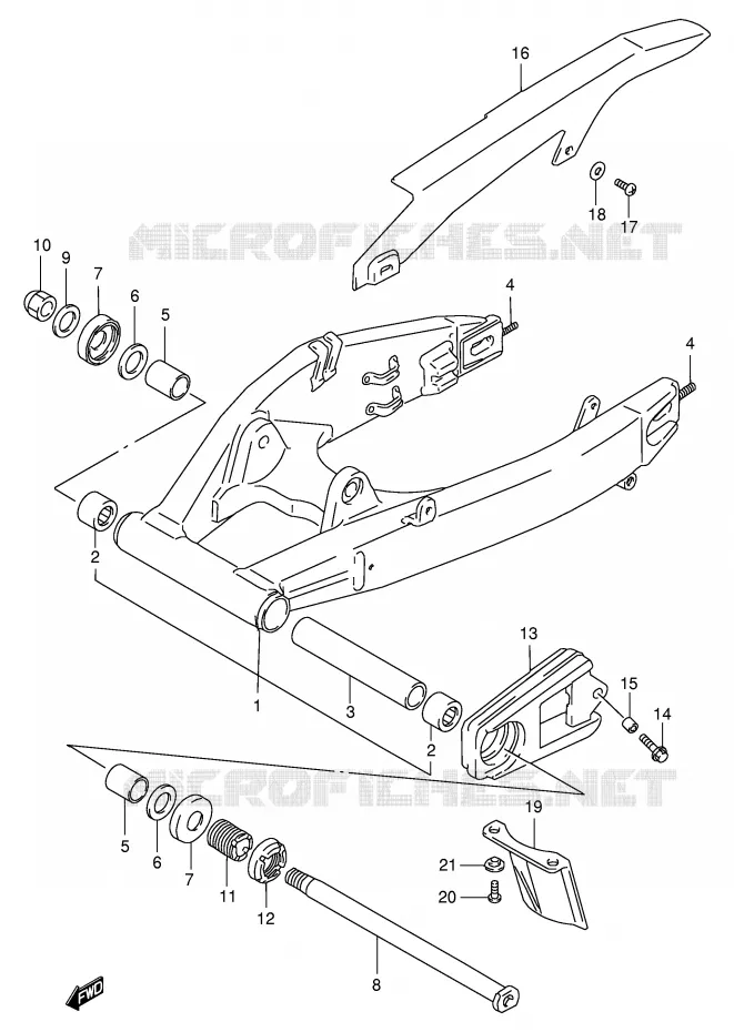 SWINGARM (MODELE P/R) Suzuki MOTO 1100 GSX-R 1996  GSX-R1100WSKT(E2)
