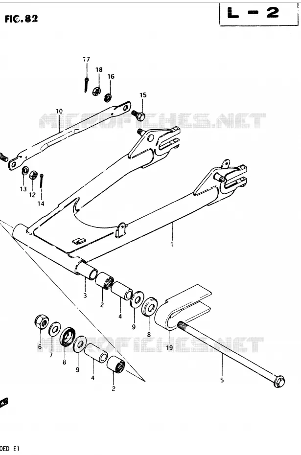 SWINGARM Suzuki MOTO 250 GSX 1982  GSX250Z(Z/D)