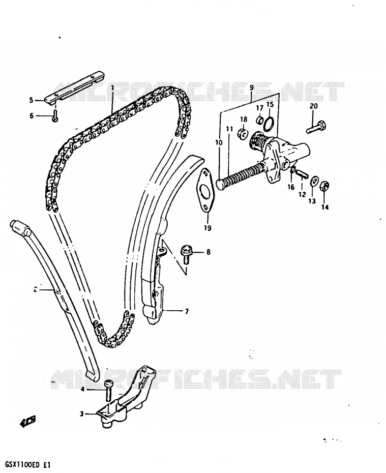 TIMING (MODELE Z) Suzuki MOTO 1100 GSX-E 1983  GSX1100EXD(Z/D)