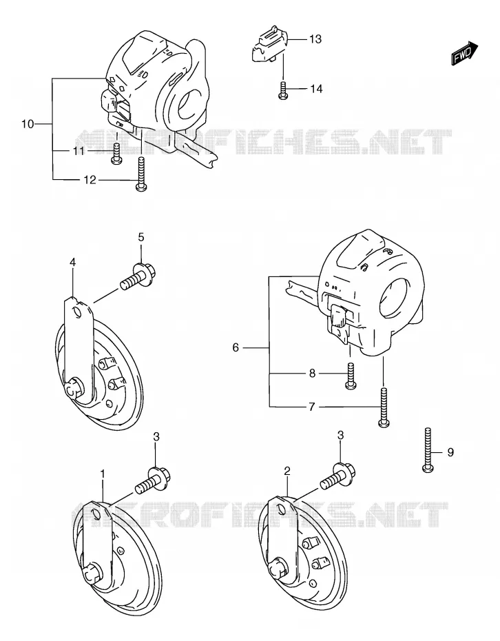 TOETER - SWITCH Suzuki MOTO 1200 BANDIT 1997  GSF1200SV(E2)