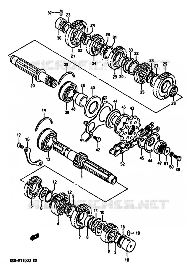 TRANSMISSION Suzuki MOTO 1100 GSX-R 1986  GSX-R1100G(G/H/J)