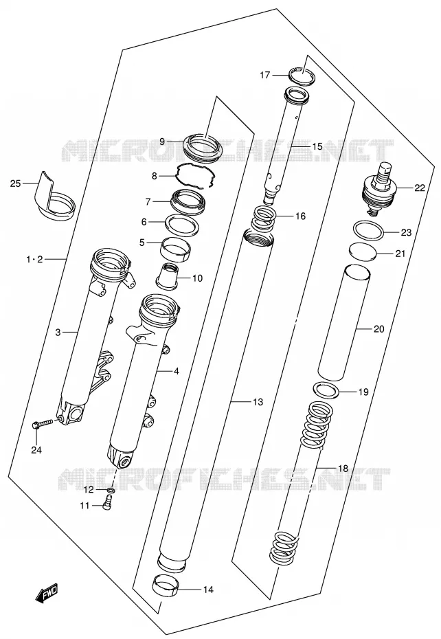 VOORVORK (GSF650SK5/SUK5/SAK5/SUAK5/SK6/SUK6/SAK6/SUAK6) Suzuki MOTO 650 BANDIT 2006  GSF650UAK6(E2)