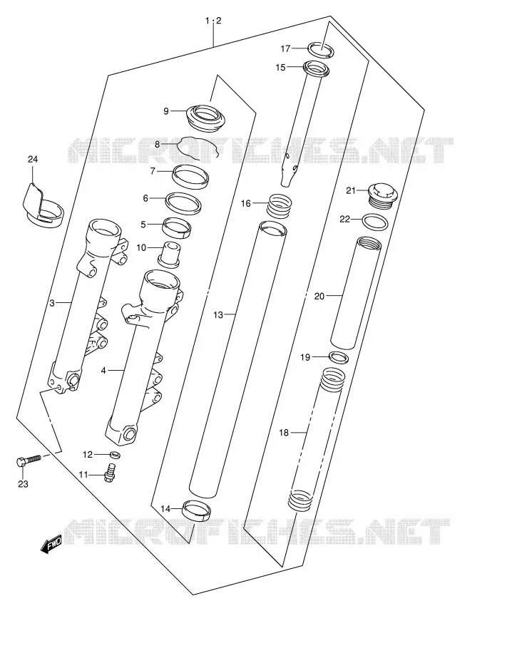 VOORVORK (MODELE K3/K4) Suzuki MOTO 600 BANDIT 2004  GSF600SUK4(E2)