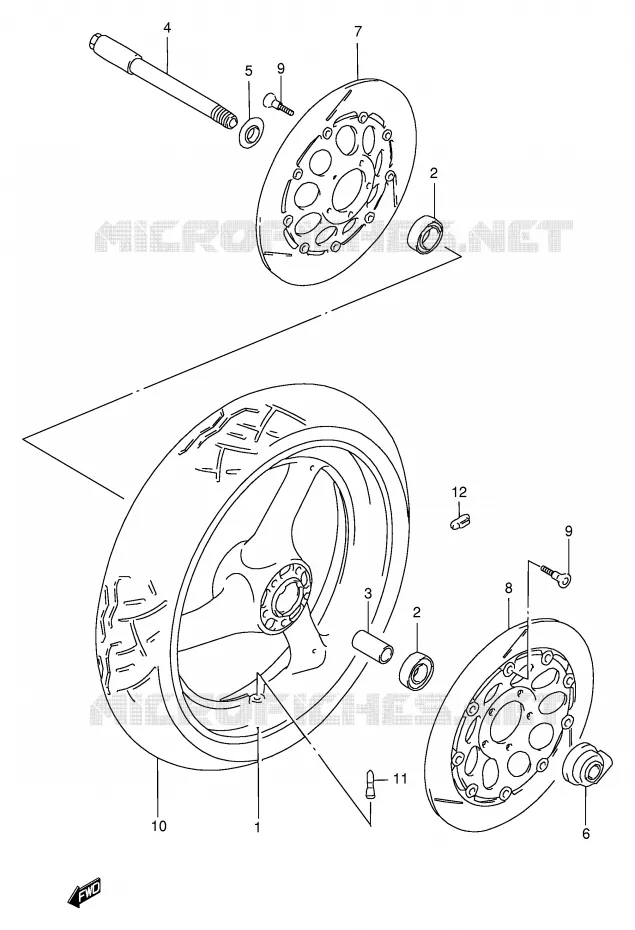 VOORWIEL (MODELE P/R) Suzuki MOTO 1100 GSX-R 1997  GSX-R1100WV(E2)