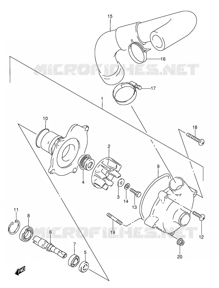 WATERPOMP Suzuki MOTO 1100 GSX-R 1994  GSX-R1100WR(E28)