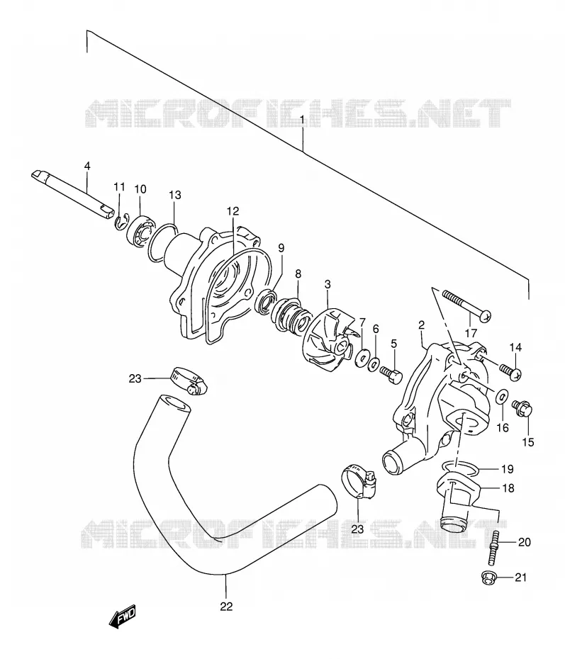 WATERPOMP Suzuki MOTO 250 GSX 1996  GSX250FT(E24)