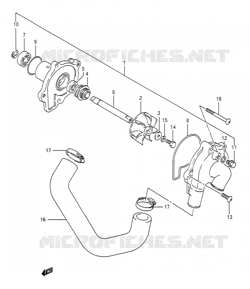WATERPOMP Suzuki MOTO 400 BANDIT-N 1993  GSF400P(E28)