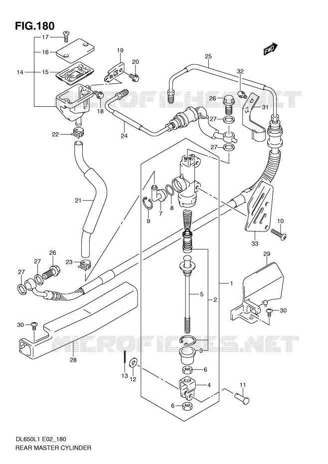 ACHTER hoofdremcilinder (DL650AL1 E2) Suzuki MOTO 650 V-STROM 2011  DL650AL1(E2)