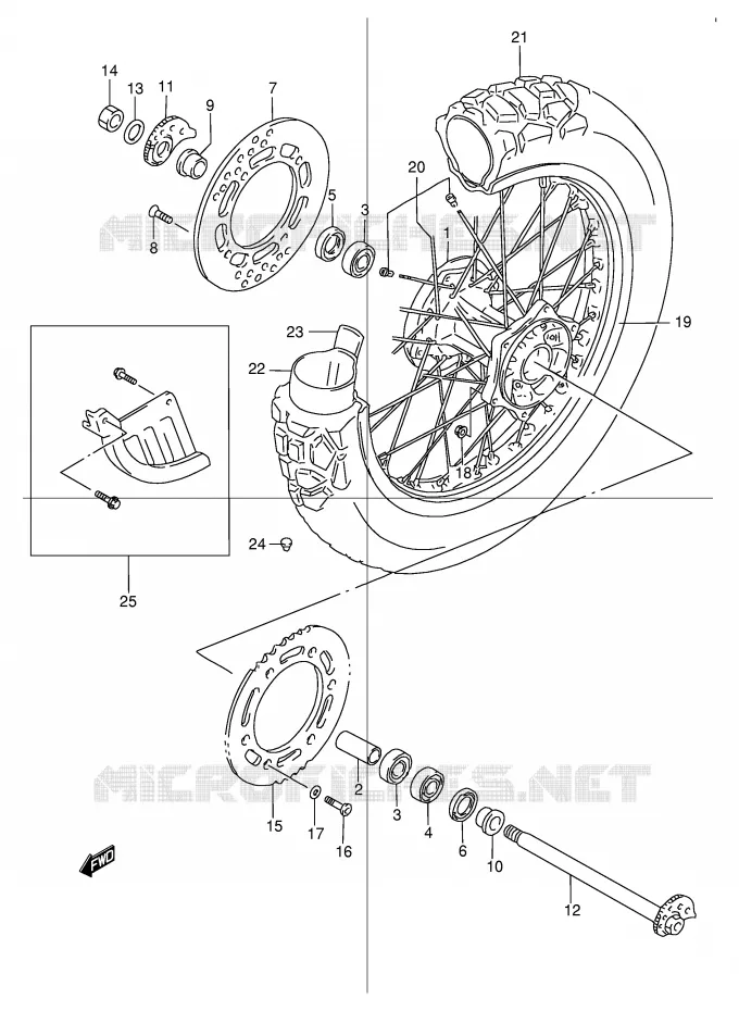 ACHTERWIEL Suzuki MOTO 250 DR 2000  DR250RY(E24)