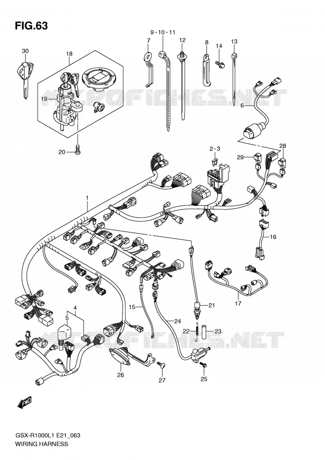 BEDRADING (GSX-R1000L1 E21) Suzuki MOTO 1000 GSX-R 2011  GSX-R1000L1(E21)