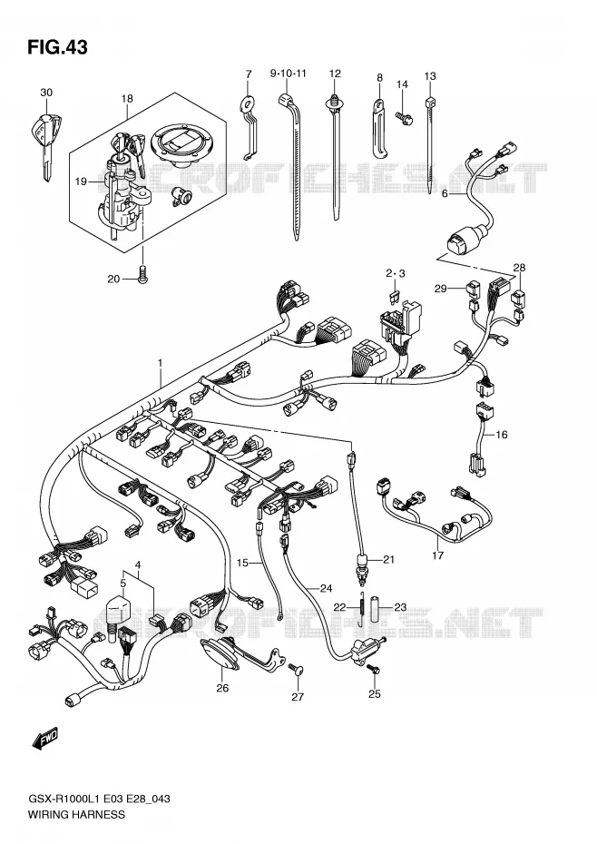 BEDRADING (GSX-R1000L1 E3) Suzuki MOTO 1000 GSX-R 2011  GSX-R1000L1(E3/E28)