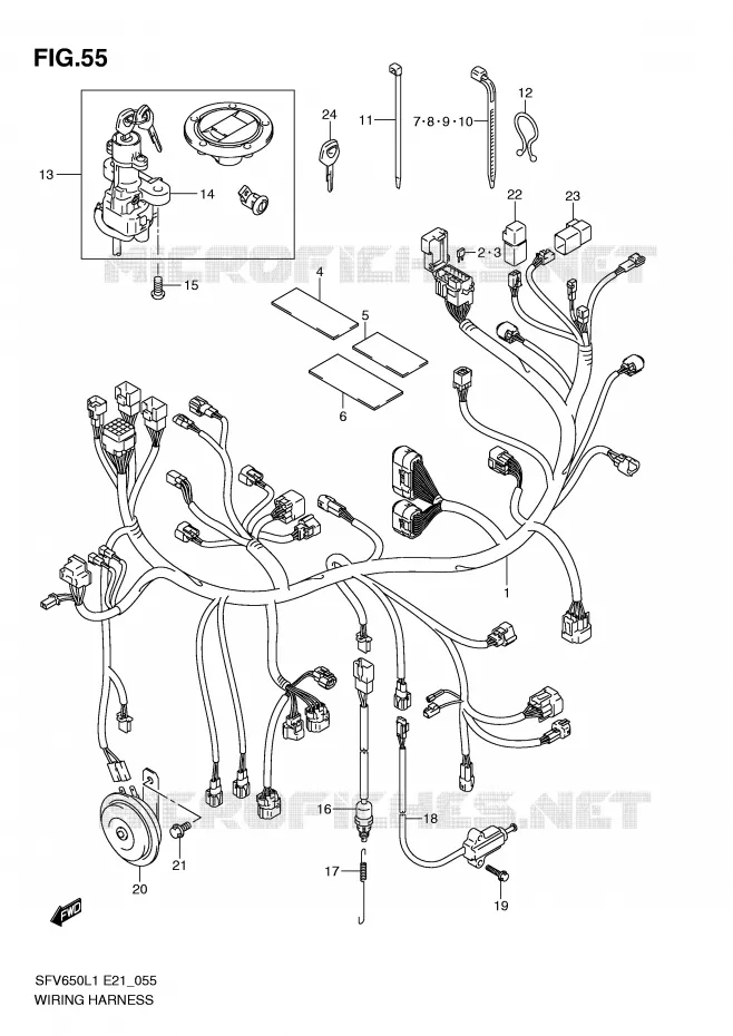 BEDRADING (SFV650UL1 E24) Suzuki MOTO 650 GLADIUS 2011  SFV650UAL1(E21)