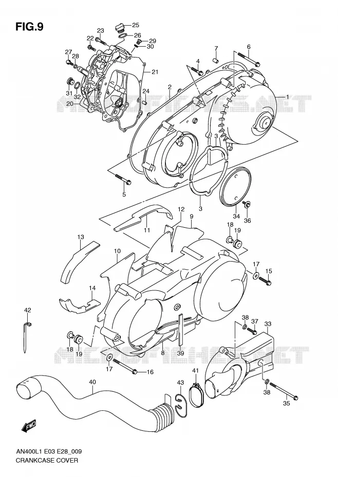 CASING Suzuki SCOOTER 400 BURGMAN 2011  AN400L1(E3/E28)