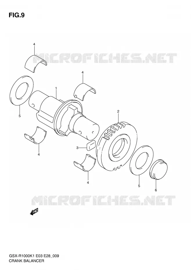 CRANK BALANCER Suzuki MOTO 1000 GSX-R 2001  GSX-R1000K1(E3/E28)