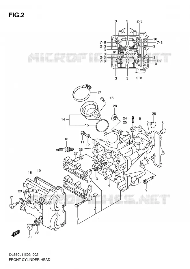 FRONT CILINDERKOP Suzuki MOTO 650 V-STROM 2011  DL650UEL1(E2)