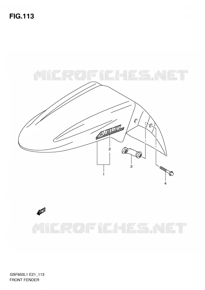 FRONT FENDER (GSF650AL1 E21) Suzuki MOTO 650 BANDIT 2011  GSF650L1(E21)