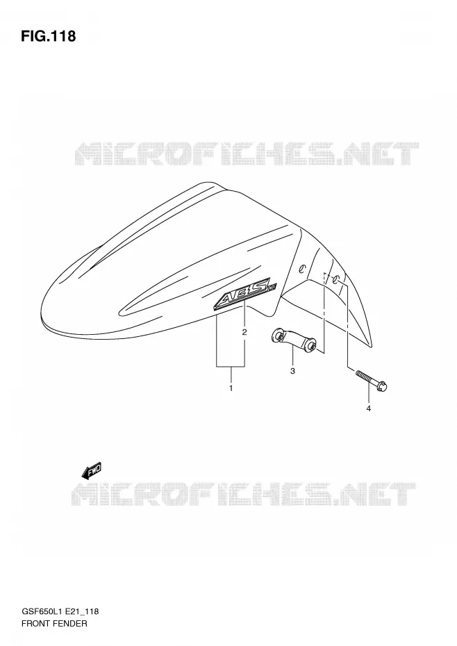FRONT FENDER (GSF650SUAL1 E21) Suzuki MOTO 650 BANDIT 2011  GSF650SL1(E21)