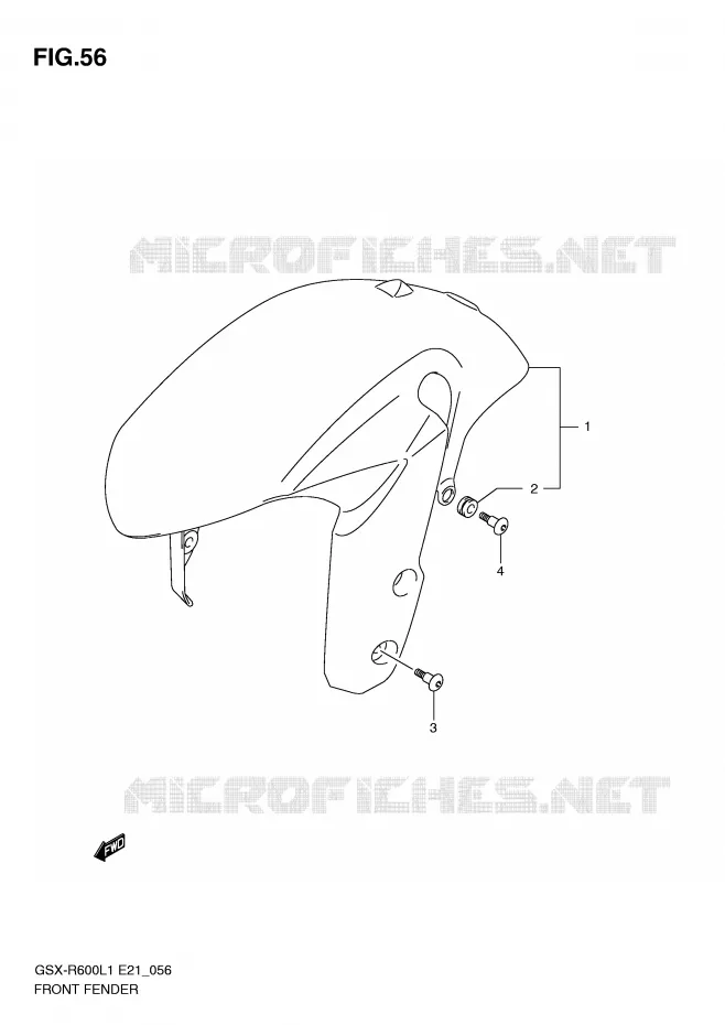 FRONT FENDER (GSX-R600L1 E21) Suzuki MOTO 600 GSX-R 2011  GSX-R600UEL1(E21)