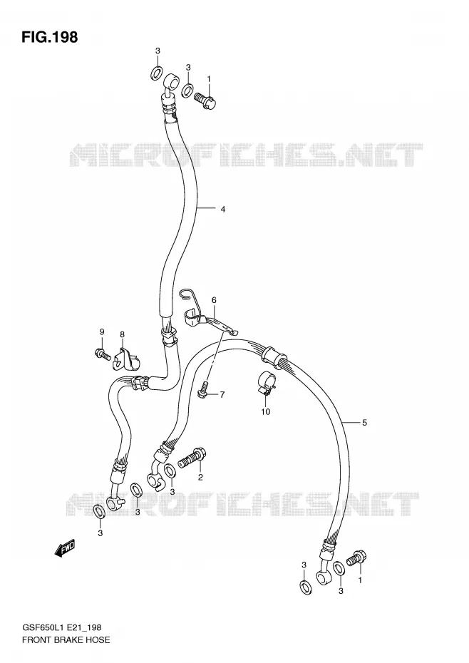 FRONT REMSLANG (GSF650UL1 E21) Suzuki MOTO 650 BANDIT 2011  GSF650SUL1(E21)