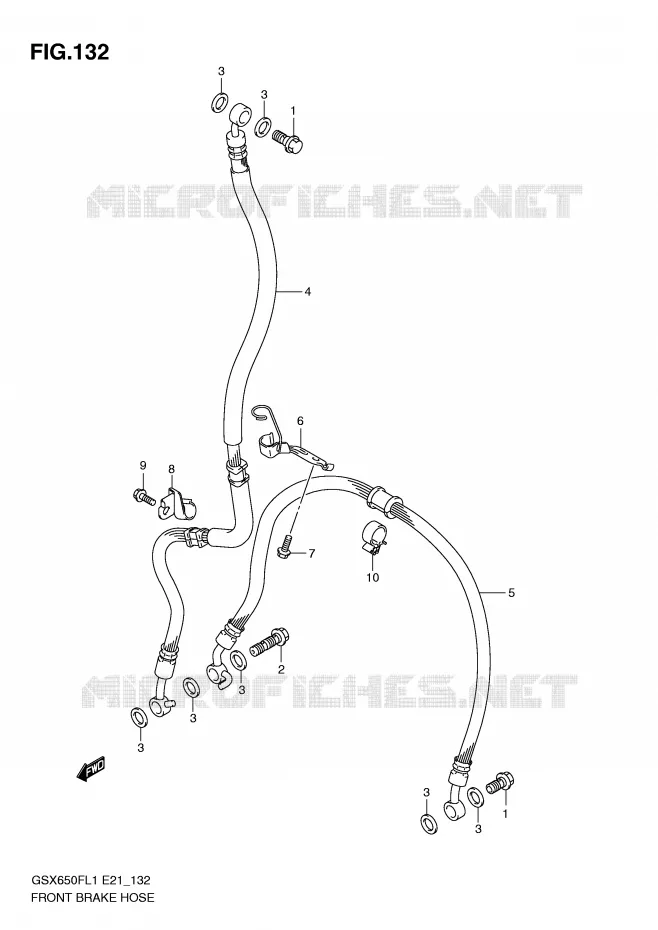 FRONT REMSLANG (GSX650FL1 E24) Suzuki MOTO 650 GSX-F 2011  GSX650FL1(E21)