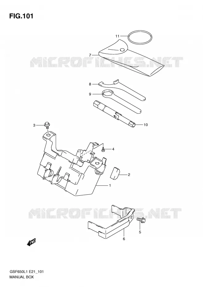 GEREEDSCHAPSKIST (GSF650AL1 E21) Suzuki MOTO 650 BANDIT 2011  GSF650SUAL1(E21)