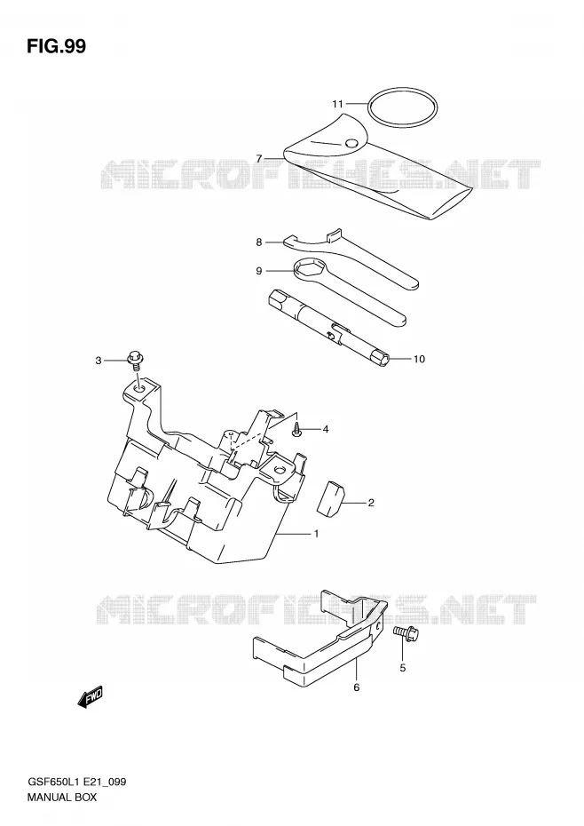 GEREEDSCHAPSKIST (GSF650L1 E21) Suzuki MOTO 650 BANDIT 2011  GSF650L1(E21)