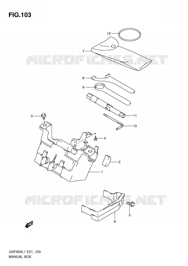 GEREEDSCHAPSKIST (GSF650SL1 E21) Suzuki MOTO 650 BANDIT 2011  GSF650L1(E21)