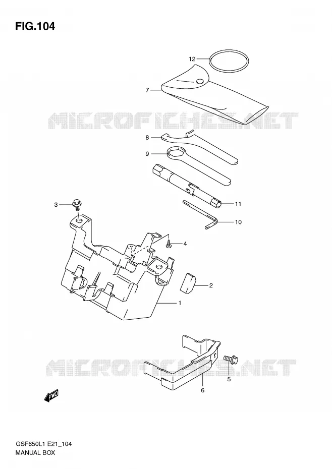 GEREEDSCHAPSKIST (GSF650SUL1 E21) Suzuki MOTO 650 BANDIT 2011  GSF650SL1(E21)