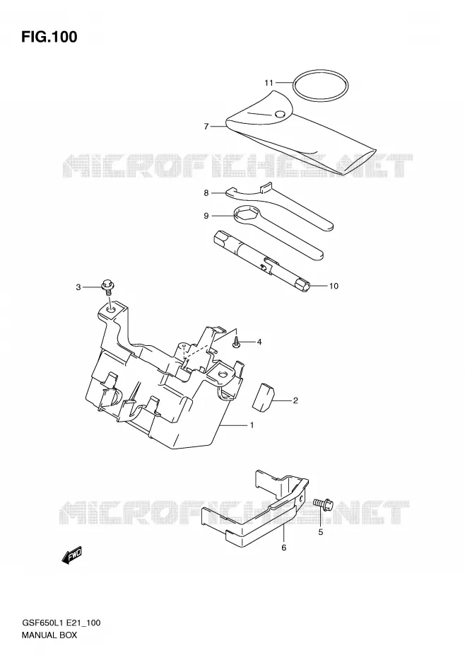 GEREEDSCHAPSKIST (GSF650UL1 E21) Suzuki MOTO 650 BANDIT 2011  GSF650SUL1(E21)